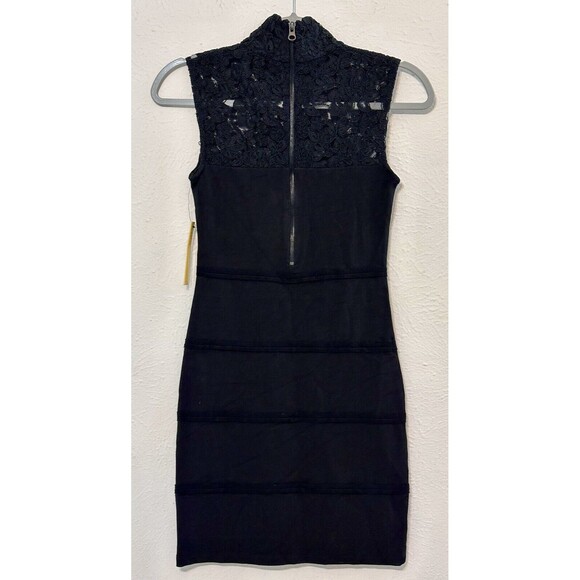 NWT Alice + Olivia By Stacey Bendet Size XS Lace Mock Neck Bodycon Dress Goth - Picture 7 of 14